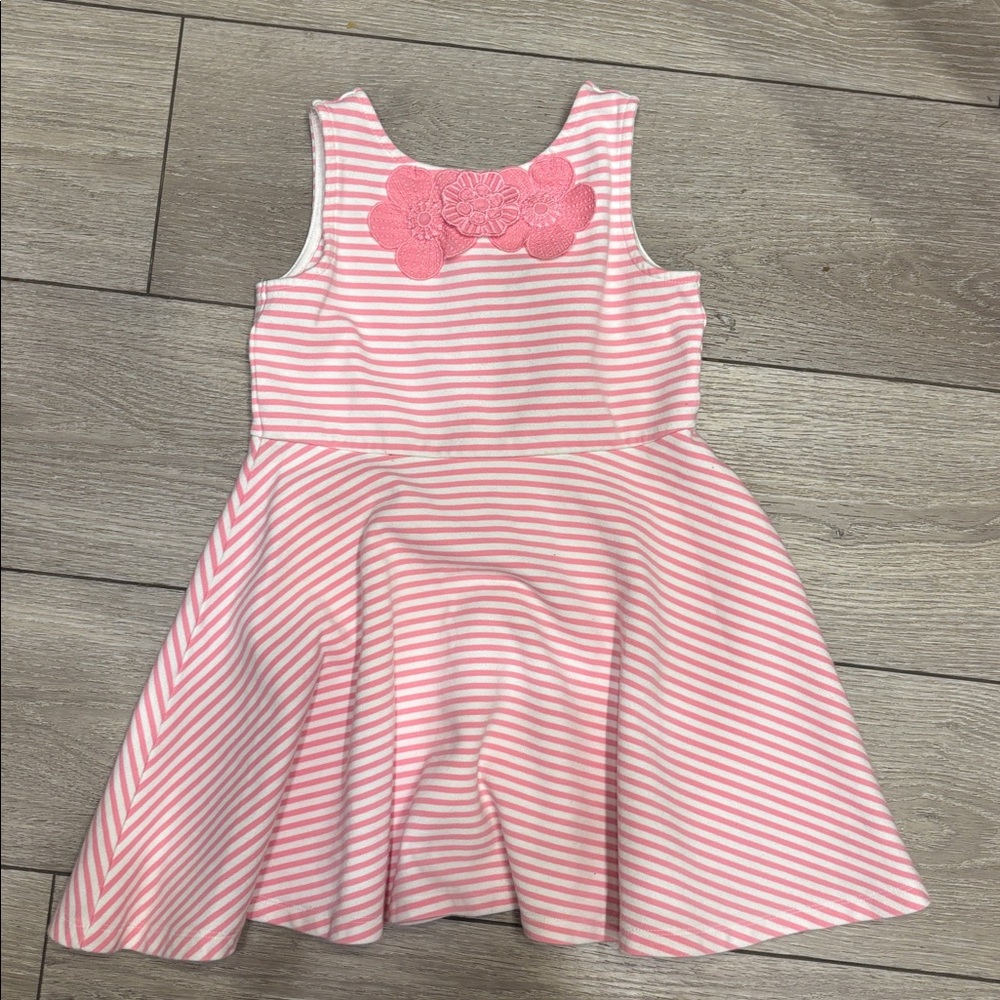 Janie and Jack Pink and White Striped dress size 5